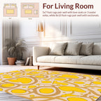 Abstract Yellow Gold Organic Pattern Rug