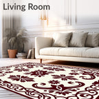 Deep Burgundy Grand Floral Scroll Rug