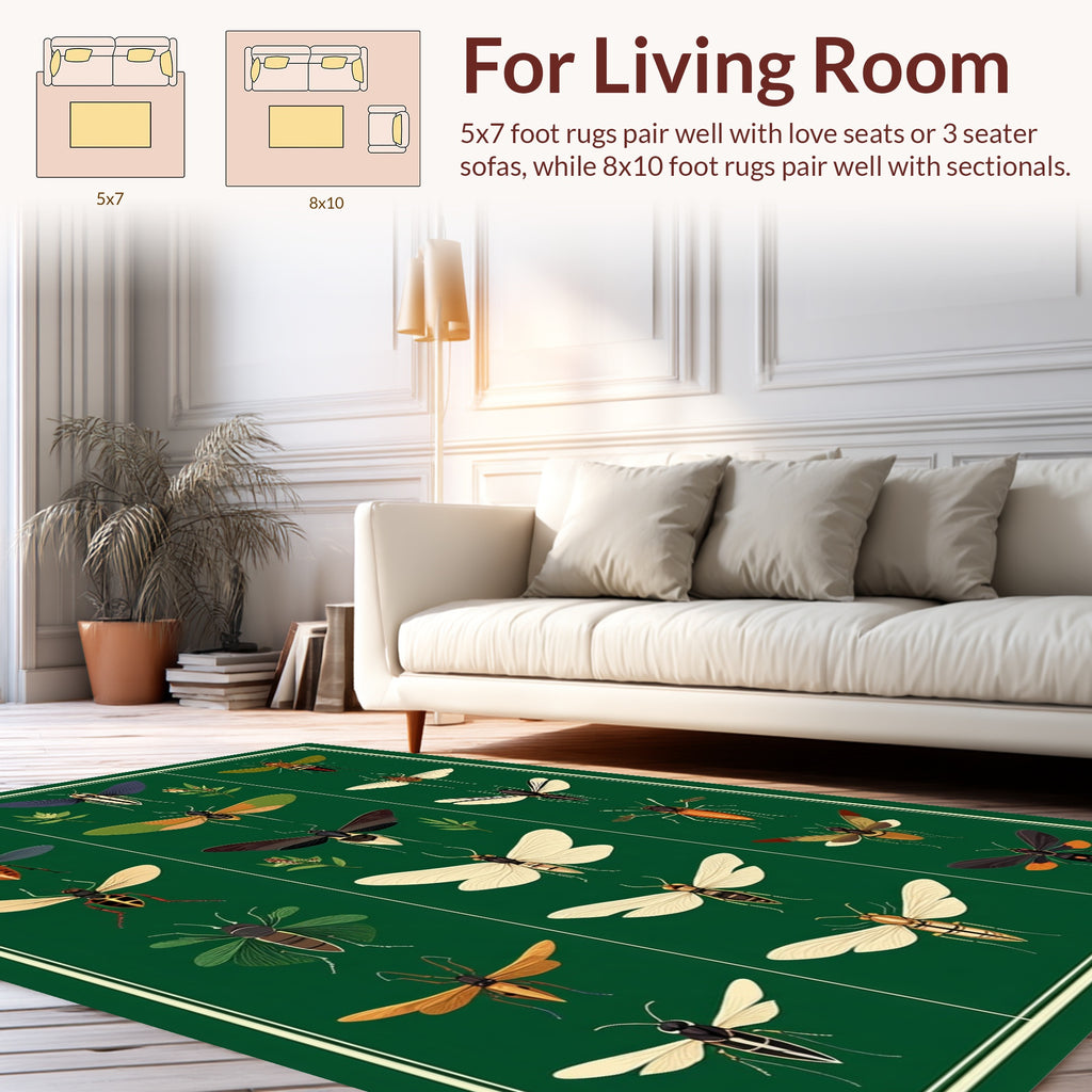 Vintage Insect Collection Pattern Rug