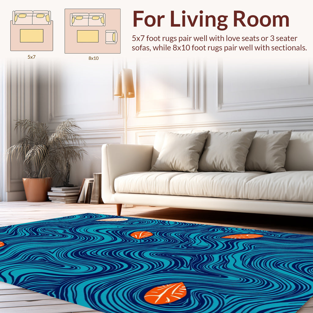 Flowing Leaf Abstract Pattern Rug