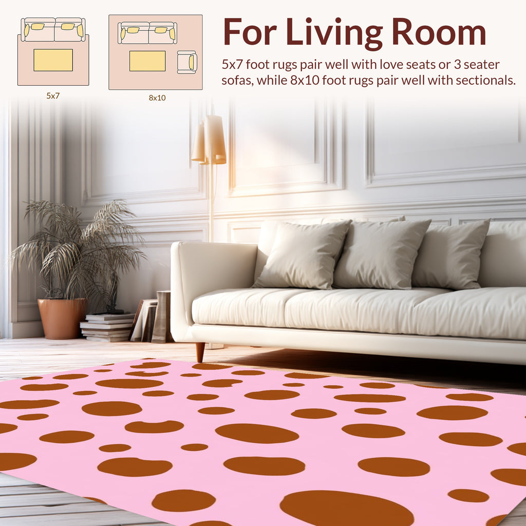 Pink Brown Spot Pattern Design Rug