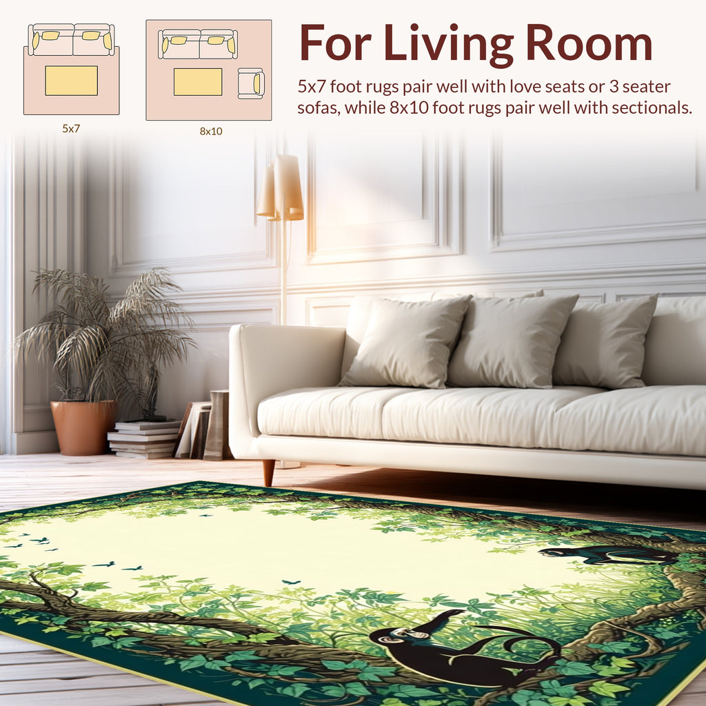 Vintage Jungle Animals And Trees Rug