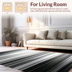 Monochrome Horizontally Lined Pattern Design Rug