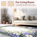 Whimsical Daisy And Forget-Me-Not Floral Pattern Rug