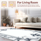 Classic Fleur-de-lis Scrollwork Border Rug