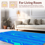 Striped Abstract Swirls Twists Rug