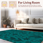 Emerald Green Abstract Floral Vine Art Rug