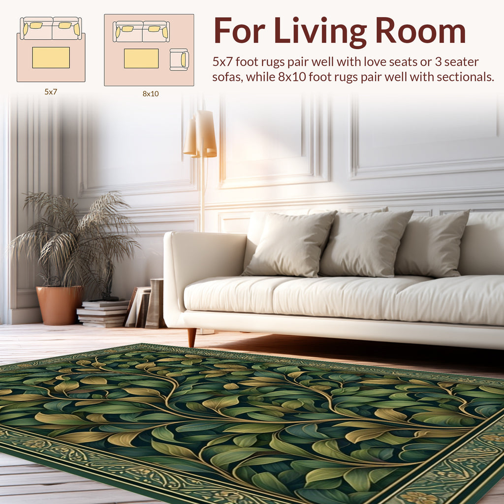Botanical Vine Detailed Pattern Rug