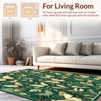 Emerald Golden Butterfly Garden Pattern Rug