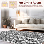 Abstract Monochrome Flowing Pattern Rug