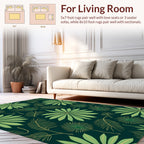 Leafy Botanical Pattern With Gold Accents Rug