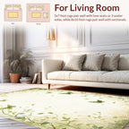 Whimsical Green Butterfly Vine Pattern Rug