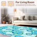 Abstract Aquatic Organic Flow Pattern Rug