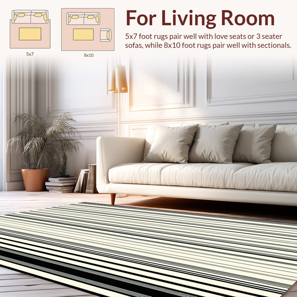 Bold Striped Modern Pattern Rug