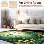Enchanted Forest Butterfly Mushroom Design Rug