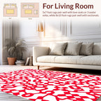 Bold Red Interlaced Cross Pattern Rug