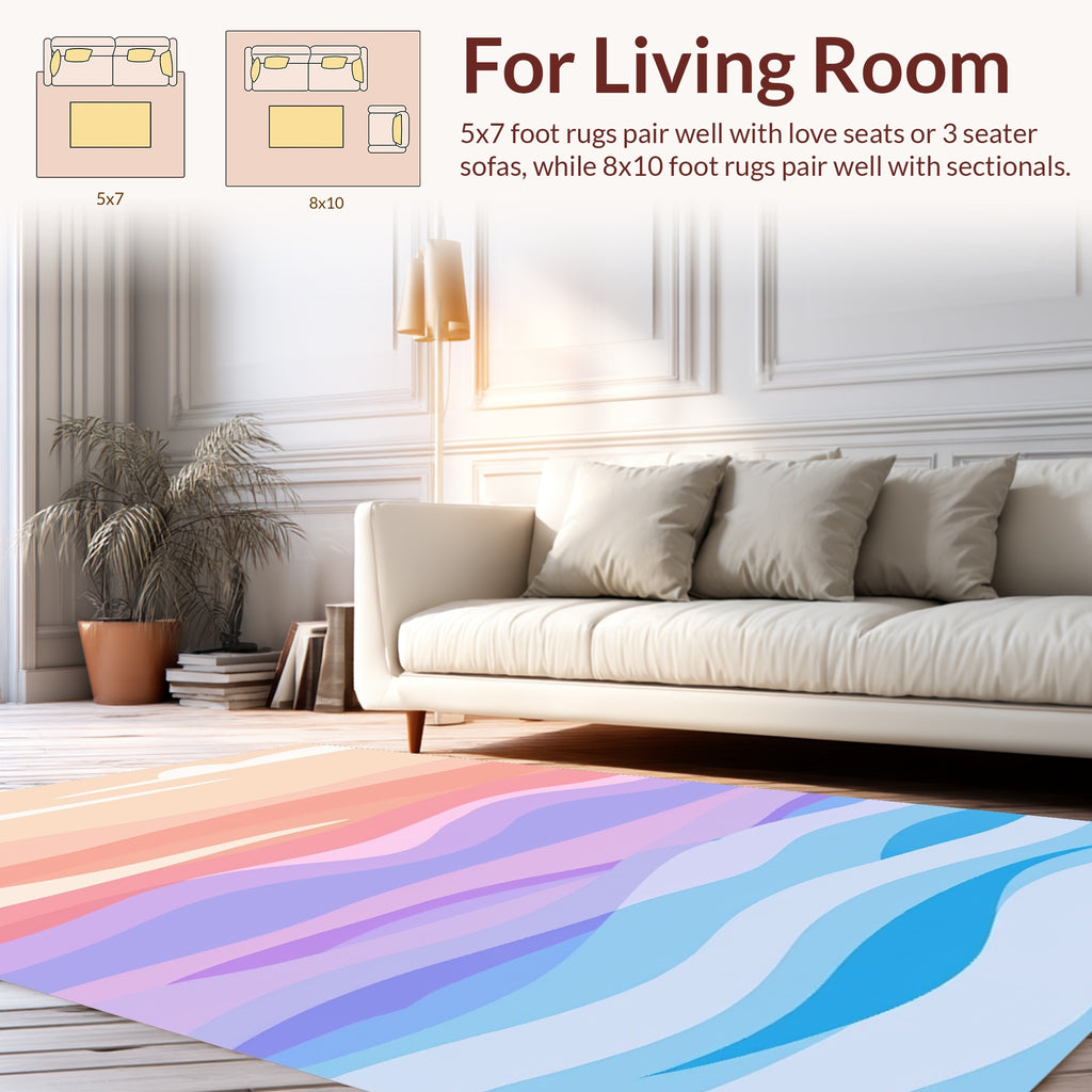 Wavy Gradient Abstract Design Rug