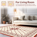 Geometric Floral Tile and Dot Pattern Rug