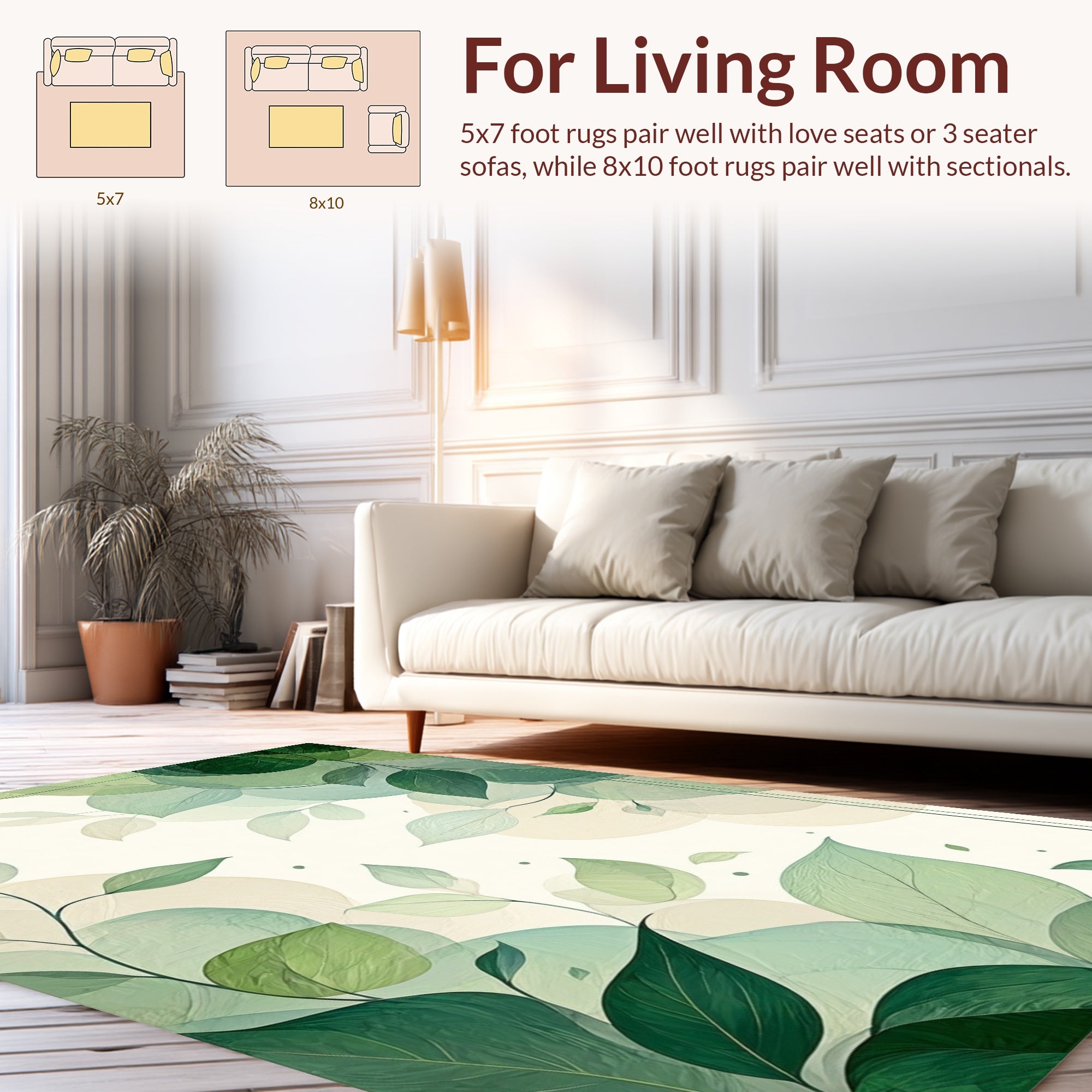 Greenery Floral Artwork Design Rug