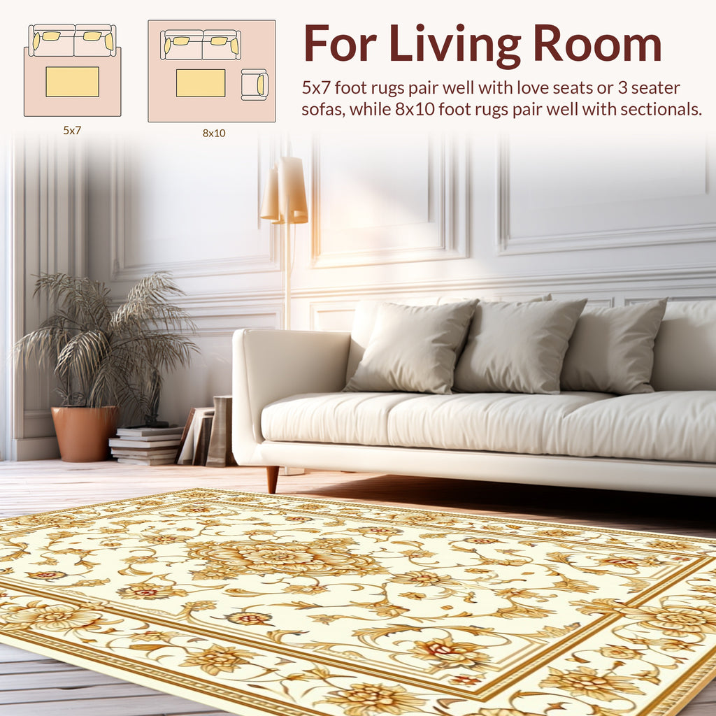 Classic Floral Medallion Vintage Design Rug
