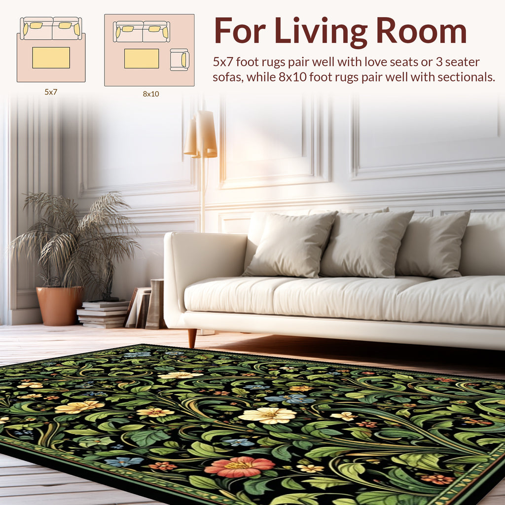 Intricate Floral Vine Pattern Rug