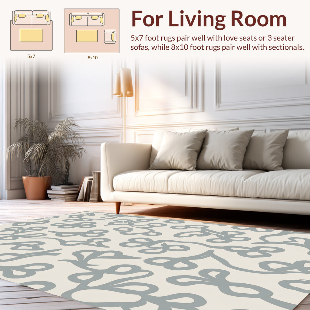 Abstract Vine Leaf Pattern Rug