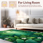 Lush Jungle Tropical Leaf Pattern Rug