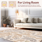 Feather Swirls Patterned Natural Design Rug