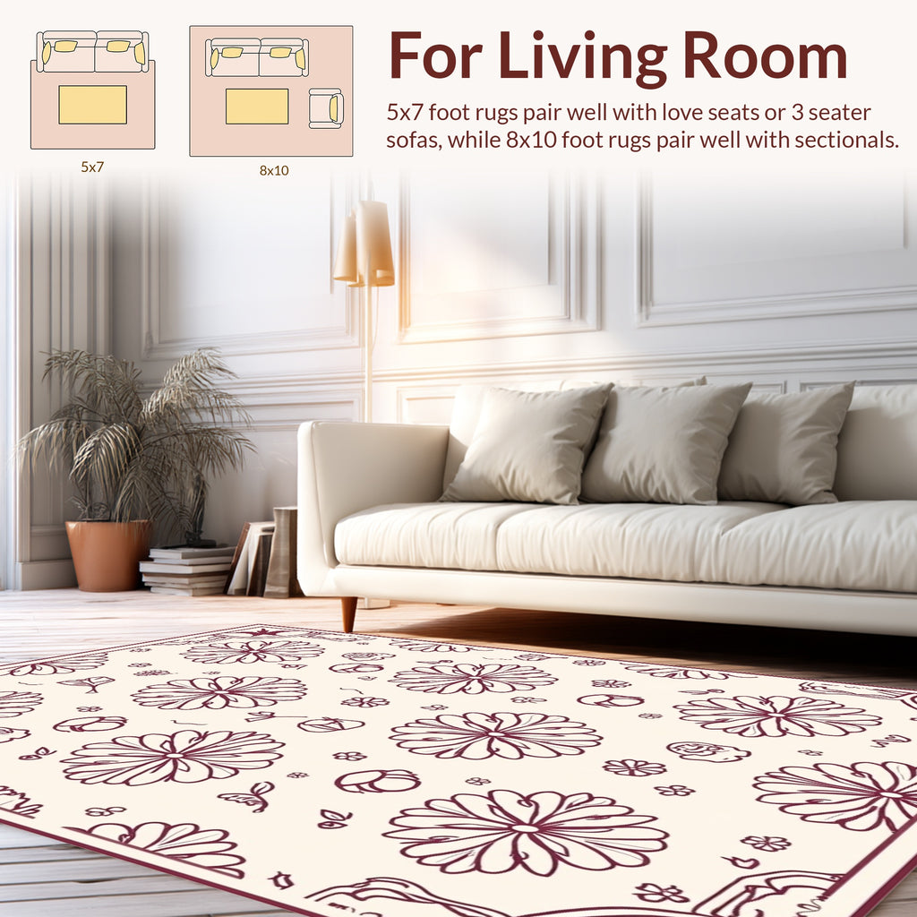 Art Nouveau Floral Swirl Repeat Rug
