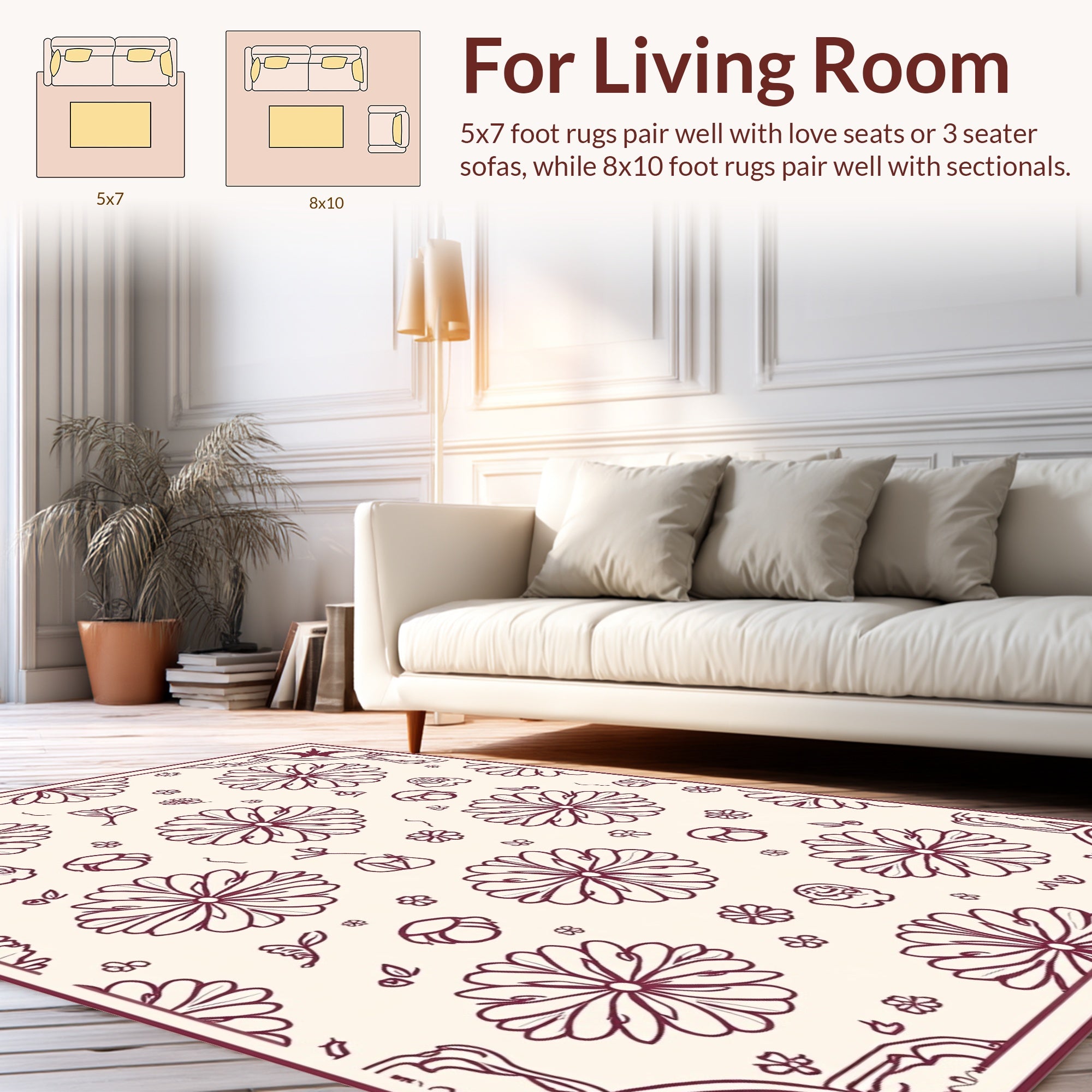 Art Nouveau Floral Swirl Repeat Rug