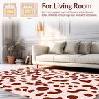 Brown Spots On Pink Background Pattern Rug