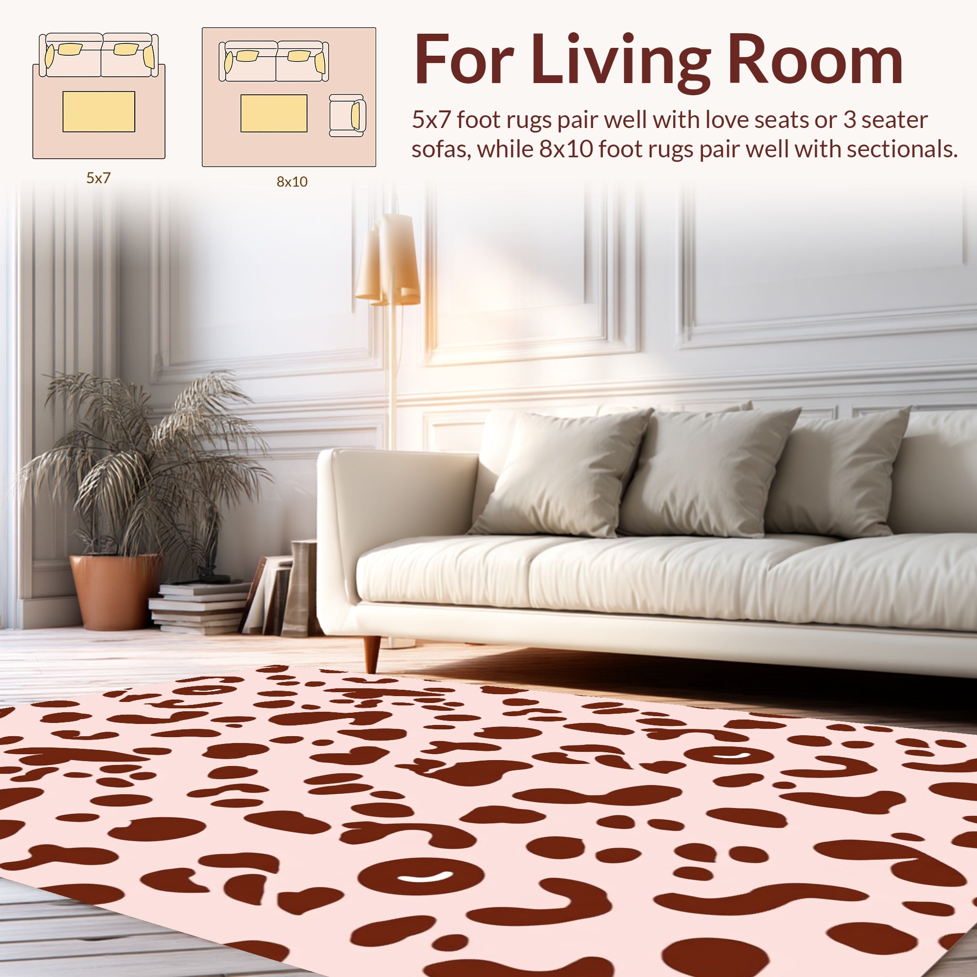 Brown Spots On Pink Background Pattern Rug