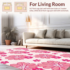Pink Large Floral Pattern Rug