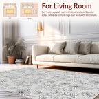 Delicate Outline Floral Pattern Rug