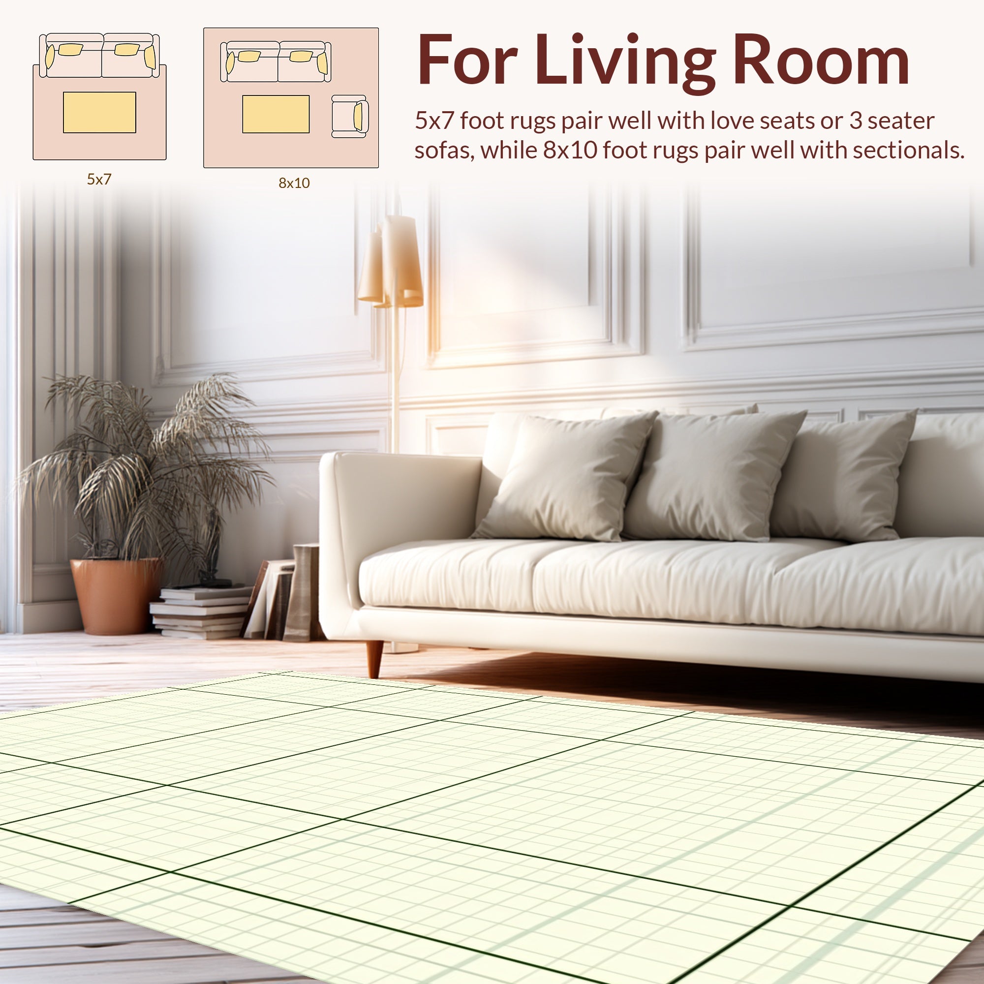 Subtle Grid Modern Geometric Rug