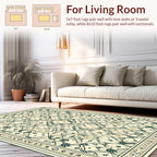 Detailed Geometric Patterned Cream Rug