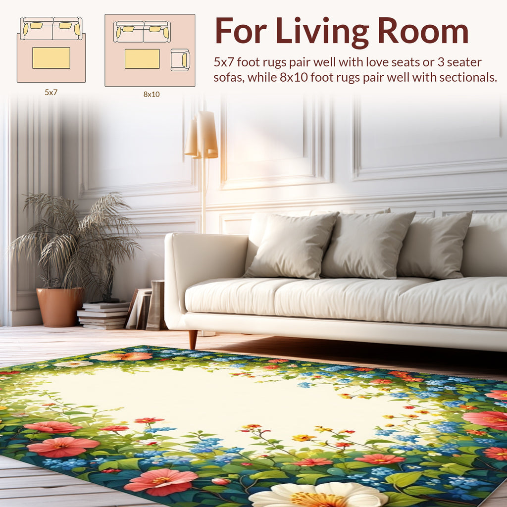 Enchanting Floral Vine Garden Rug
