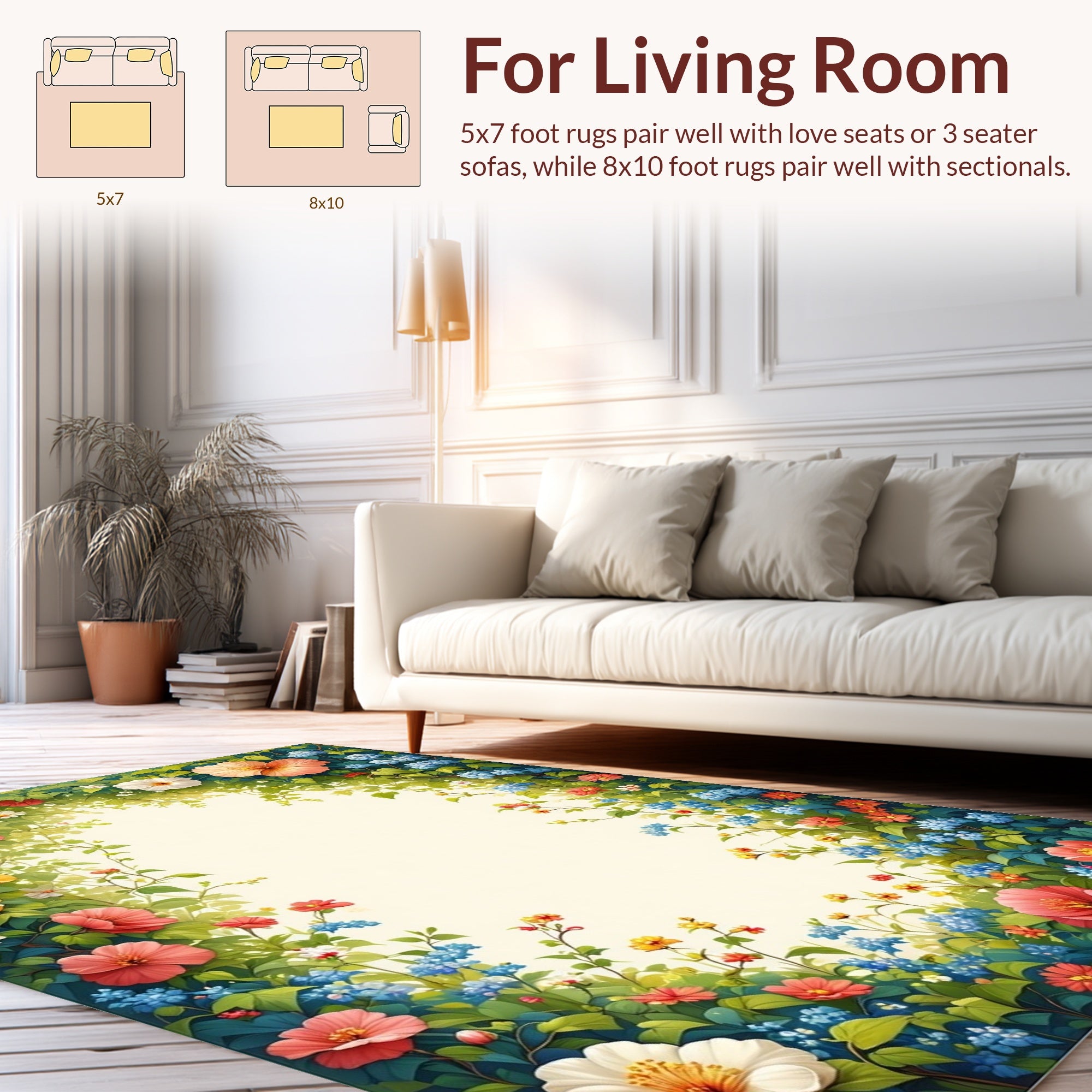 Enchanting Floral Vine Garden Rug