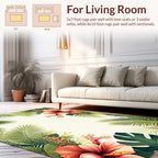 Tropical Hibiscus Leaf Pattern Rug