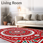 Bold Red Festivity Medallion Rug