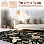 Botanical Butterfly Whimsical Garden Pattern Rug