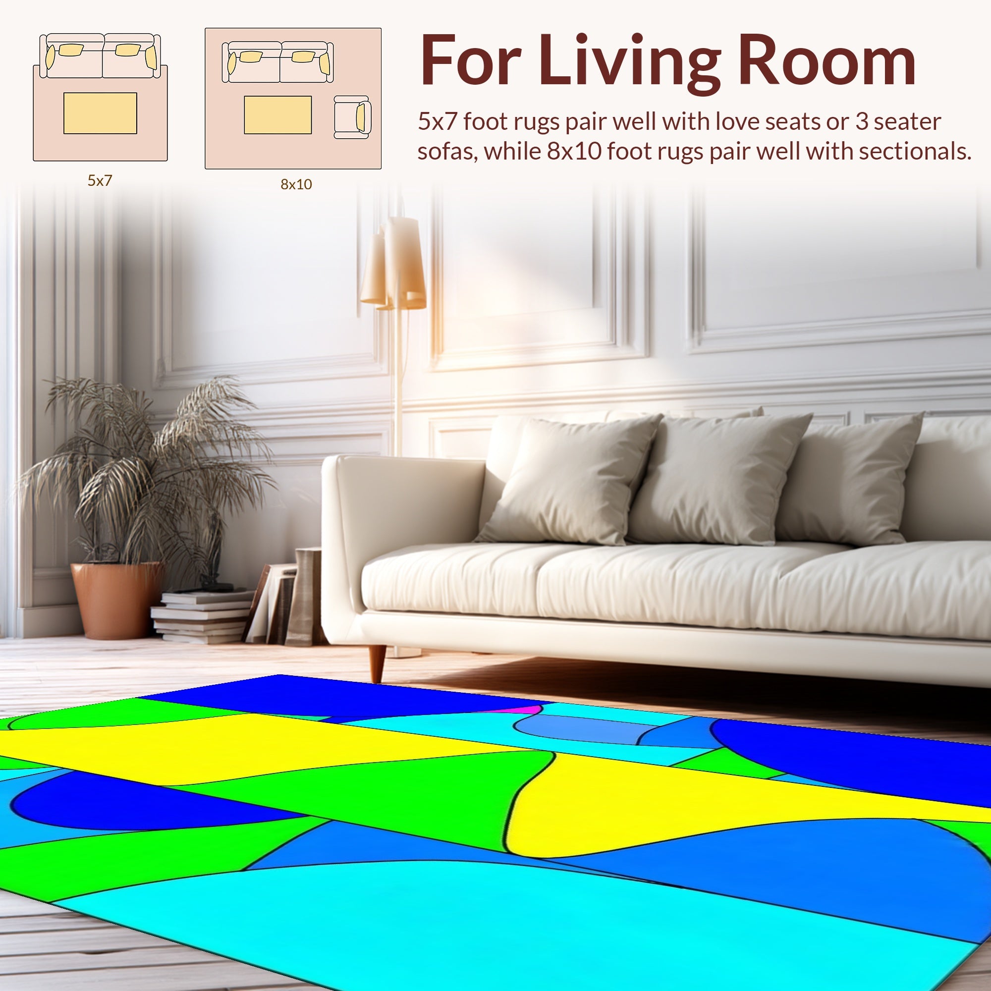 Vivid Abstract Geo Forms Rug