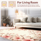 Delicate Pink Cherry Blossom Floral Branches Rug
