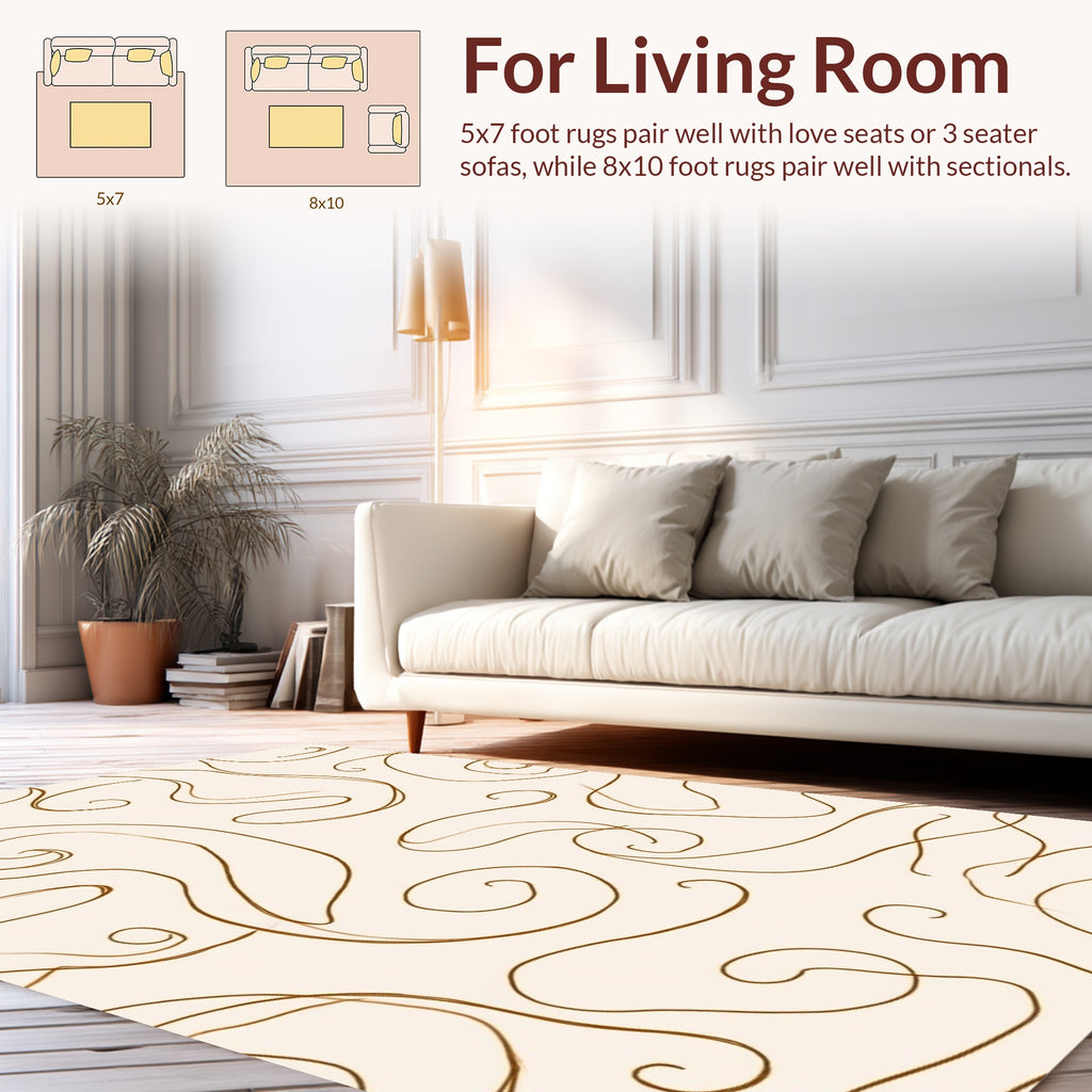 Minimalist Swirl Line Art Design Rug
