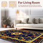 Intricate Red Gold Floral Medallion Rug