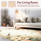 Floral Butterflies Leaves Print Rug