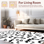 Abstract Organic Shapes Black And White Pattern Rug