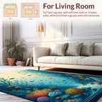 Marine Coral Reef Fish Scene Rug