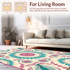 Boho Inspired Floral Mandala Art Rug