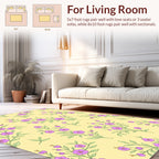 Purple Floral Blossom Pattern Rug